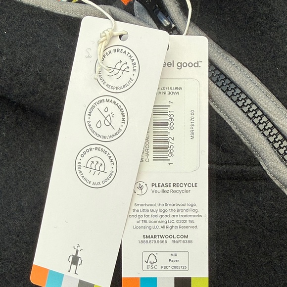 Smartwool Men’s Hudson Trail Jacket - Black, Gray, and Maroon - Picture 2 of 12